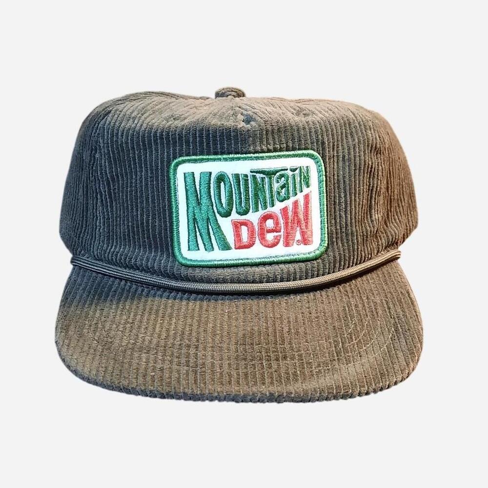 Mountain Dew Green Corduroy Cap with logo Size adjustable. Brand new with tags.